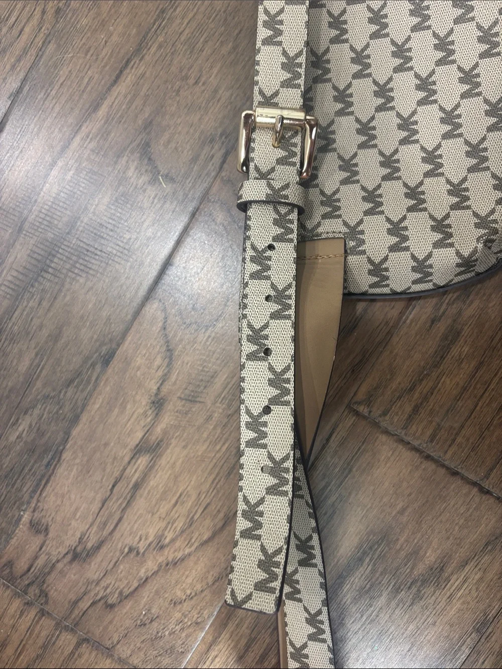 Michael Kors Beige MK Monogram belt bag